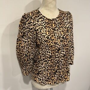 Zara NWOT Leopard Blouse